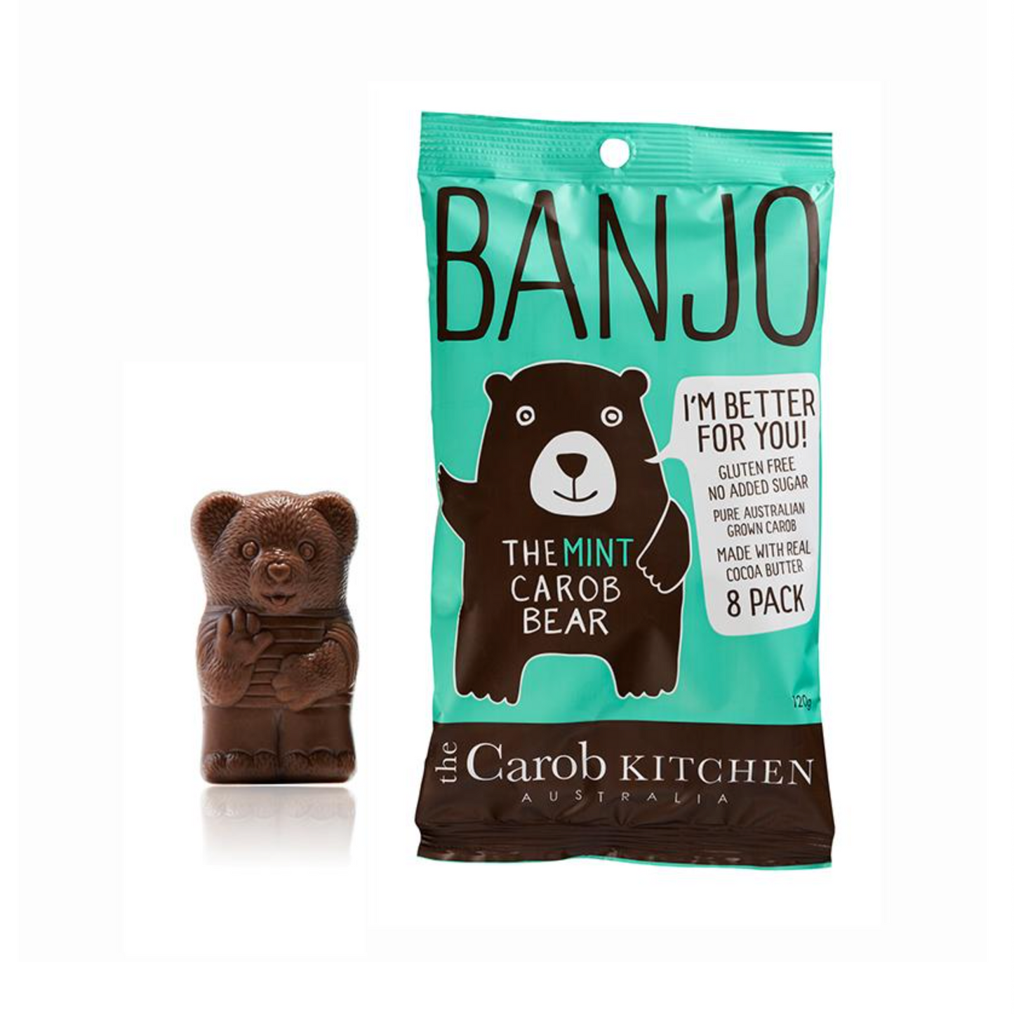 The Carob Kitchen Banjo Bear 15g Or 8 Pack, Mint Flavour