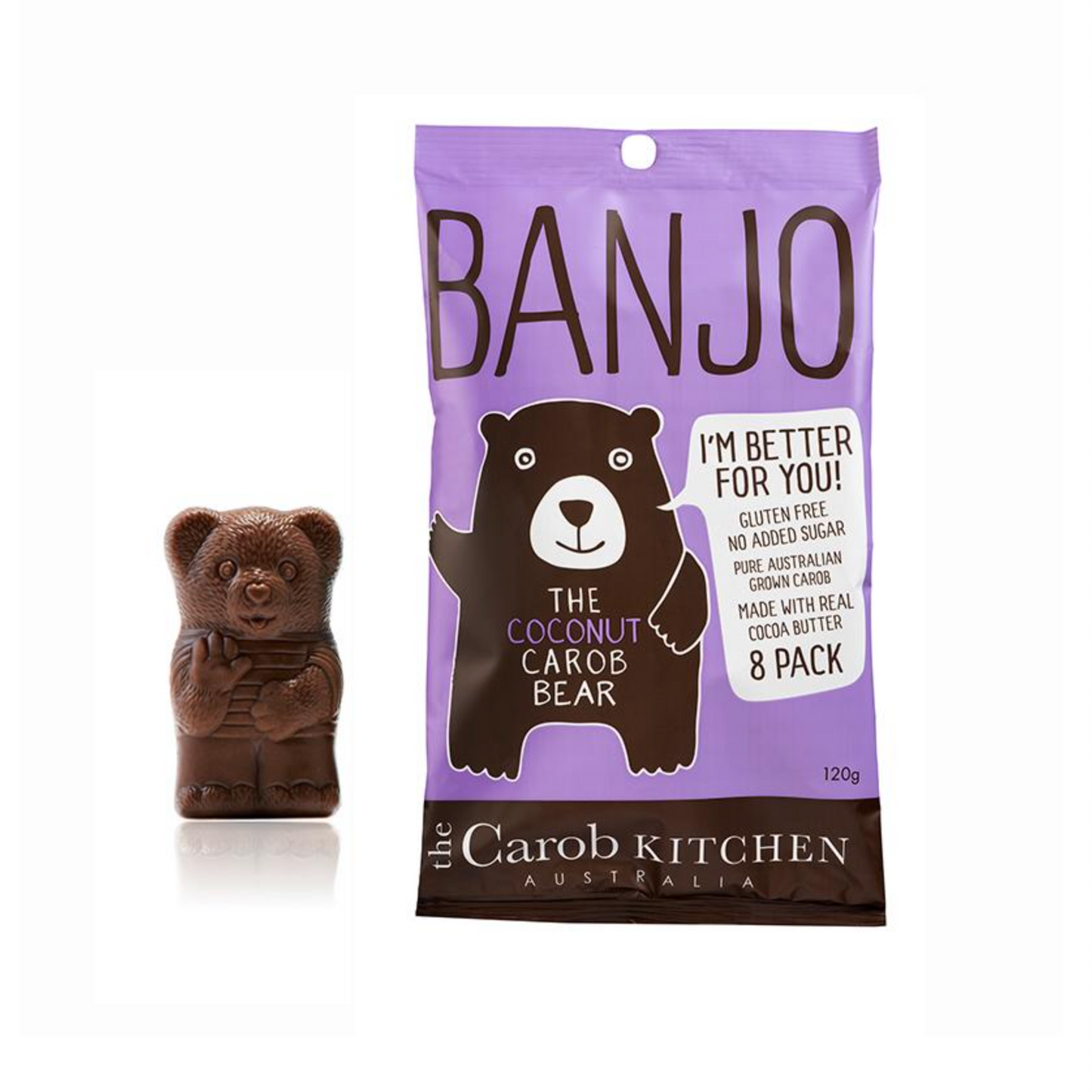 The Carob Kitchen Banjo Bear 15g Or 8 Pack, Coconut Flavour