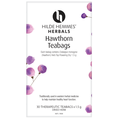 Hilde Hemmes Herbal's Hawthorn Herb Tea 50g (Loose Leaf) Or 30 Tea Bags, Cardiotonic Properties
