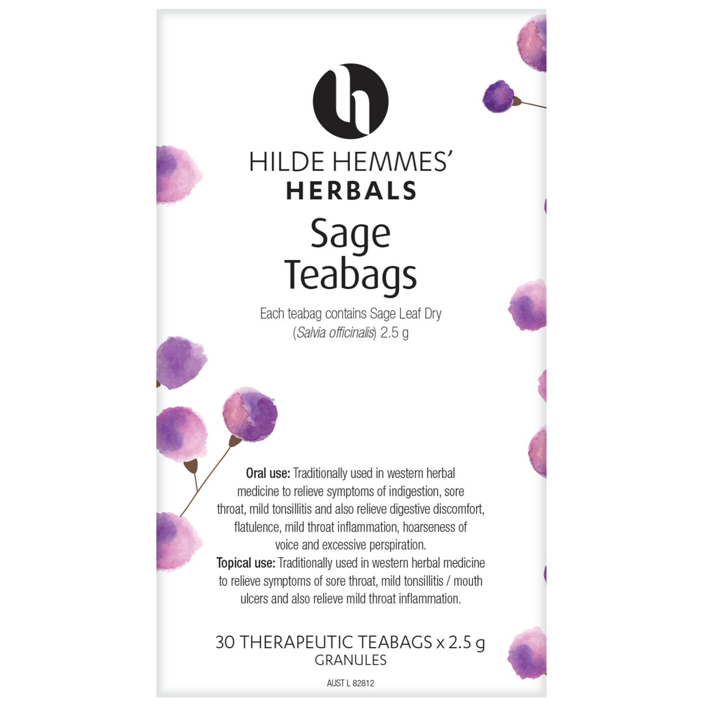 Hilde Hemmes Herbal's Tea 50g (Loose Leaf) Or 30 Tea Bags, Sage Leaf