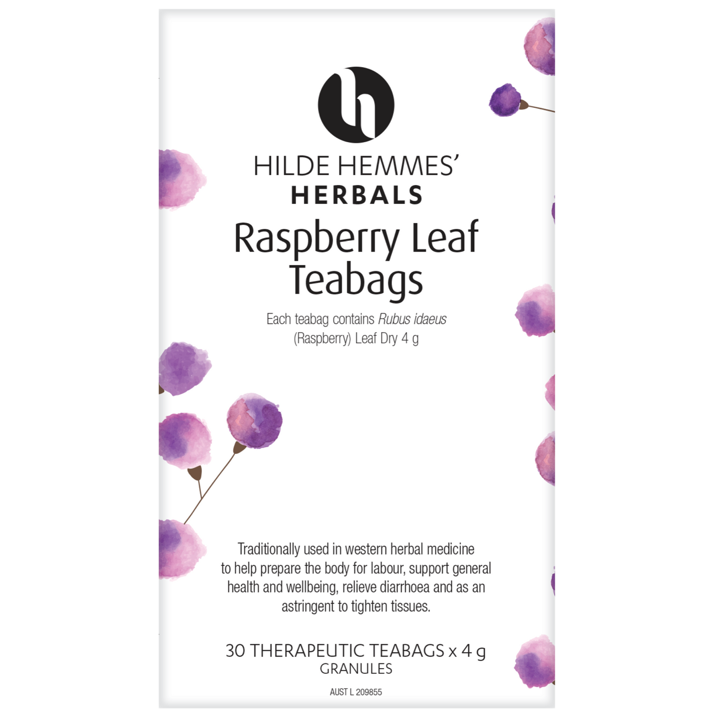 Hilde Hemmes Herbal's Tea 50g (Loose Leaf) Or 30 Tea Bags, Raspberry Leaf