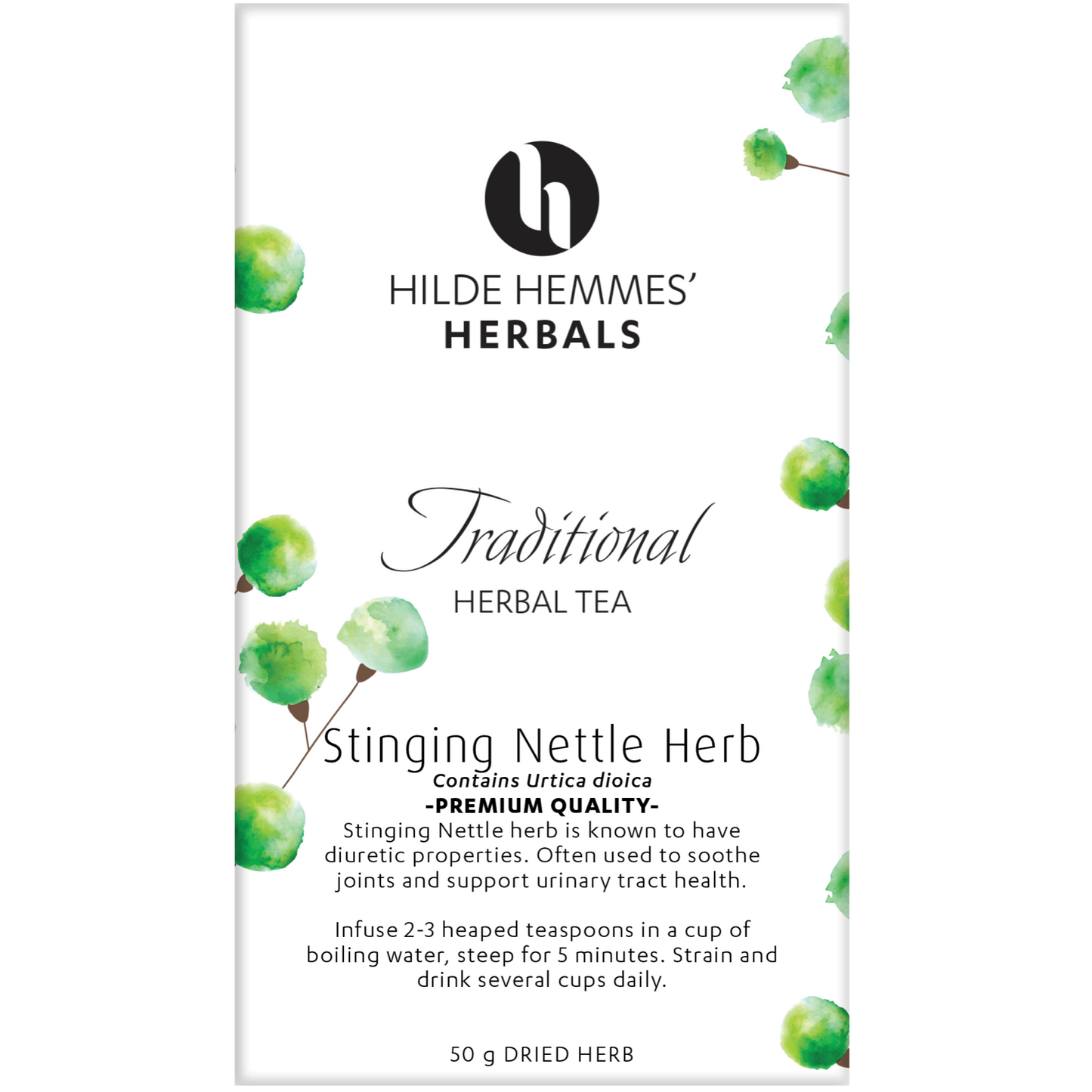 Hilde Hemmes' Herbals Stinging Nettle Herb Tea 50g Dried Herb, Soothe Joints & Supports The Urinary Tract
