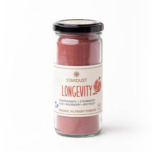Mindful Foods Stardust Organic Red "Longevity" Nutrient Powder 120g Or 600g, With Pomegranate Acai & Blueberries