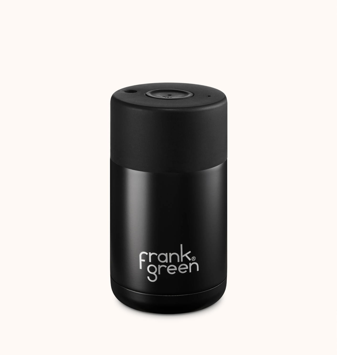 Frank Green Ceramic Reusable Cup 6oz Or 10oz, Midnight (Push Button Lid)