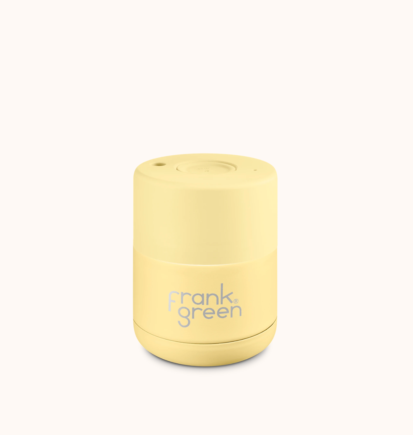 Frank Green Ceramic Reusable Cup 6oz Or 10oz, Buttermilk (Push Button Lid)