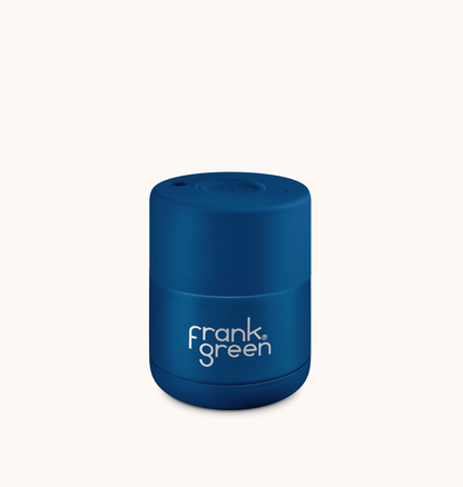 Frank Green Ceramic Reusable Cup 6oz, 10oz Or 16oz, Deep Ocean (Push Button Lid)