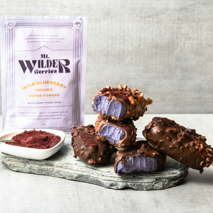 Mt Wilder Organic Wild Blueberry Powder 100g, Bursting with Vitamin C, Fibre, Zinc and Essential Amino Acids