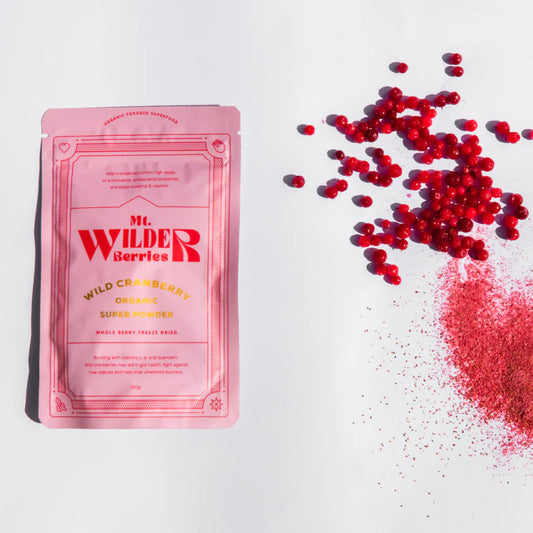 Mt Wilder Wild Cranberry Powder 100g, Bursting with Vitamin C,E and Quercetin