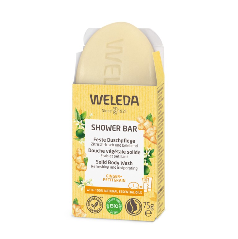 Weleda Shower Bar 75g, Ginger + Petitgrain {Refreshing & Invigorating}