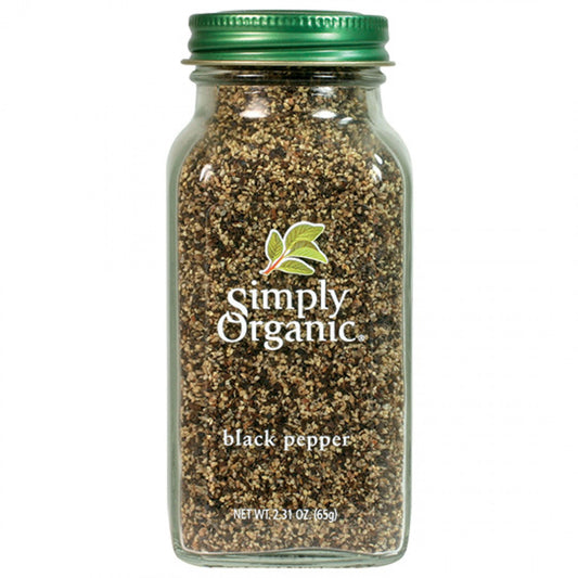 Simply Organic Black Pepper 65g, Medium Grind (Glass Jar)