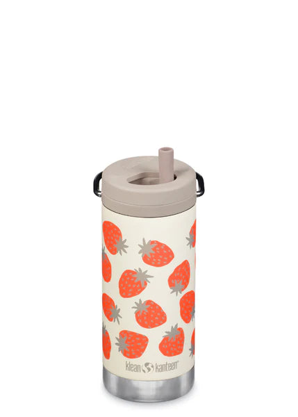 Klean Kanteen TKWide With Twist Cap 12oz (355ml), Strawberries Design Insulated (33 Hrs Iced)