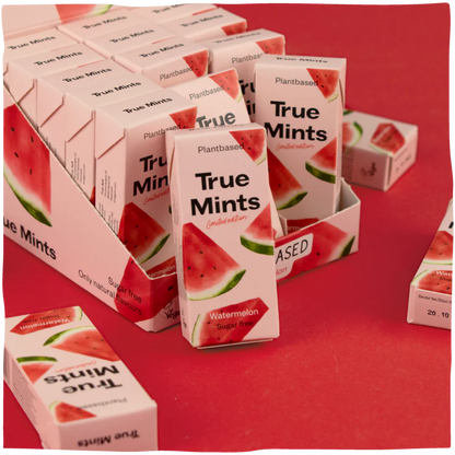 True Mints Sugar Free Mints A Single Pack (13g) Or A Box Of 18, Watermelon Flavour