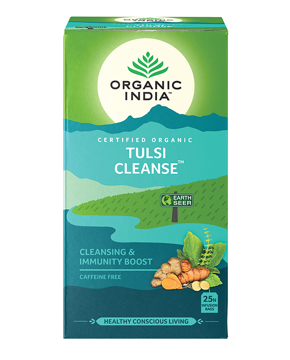 Organic India Wellness Tea Tulsi Cleanse, 25 Herbal Tea Bags; Certified Organic