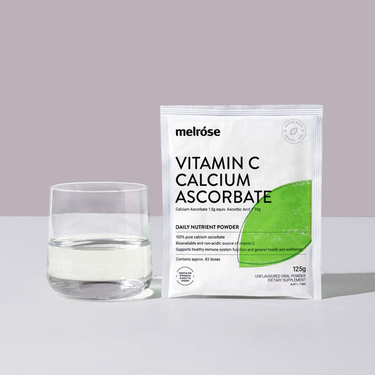 Melrose Organic Vitamin C Calcium Ascorbate 125g Sachet, Antioxidant Support For Healthy Immune Function