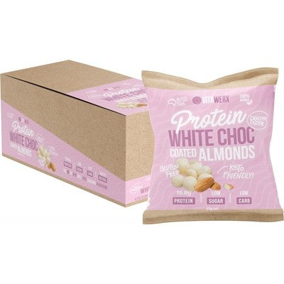 Vitawerx Protein White Chocolate Coated Almonds 60g or Box of 10