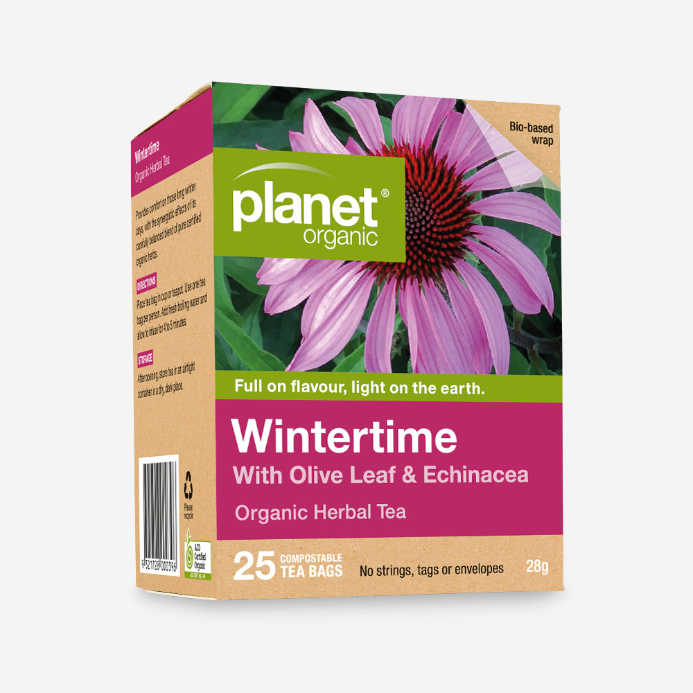 Planet Organic Herbal Tea 25 Tea Bags, Wintertime Blend; To Provide Comfort & Warmth