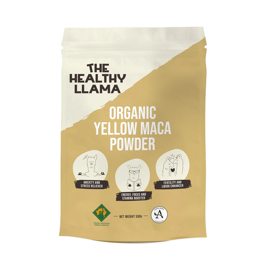 The Healthy Llama Yellow Maca Powder 500g, Our Ancient Stress Reliver & Certified Organic