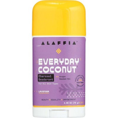 Alaffia Everyday Coconut Deodorant 75g, Charcoal & Lavender Fragrance