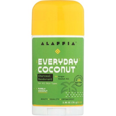 Alaffia Everyday Coconut Deodorant 75g, Charcoal & Purely Coconut Fragrance