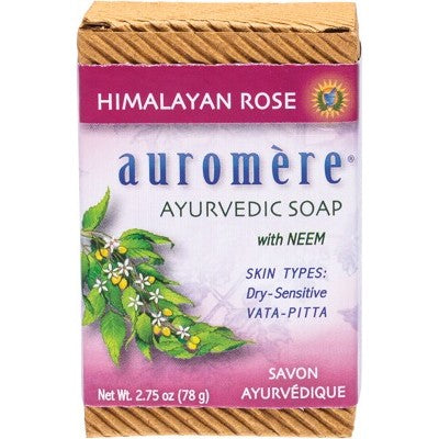 Auromere Ayurvedic Neem Soap 78g, Himalayan Rose Fragrance