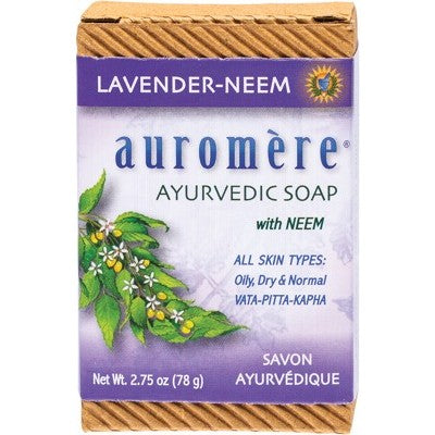 Auromere Ayurvedic Neem Soap 78g, Lavender-Neem Fragrance