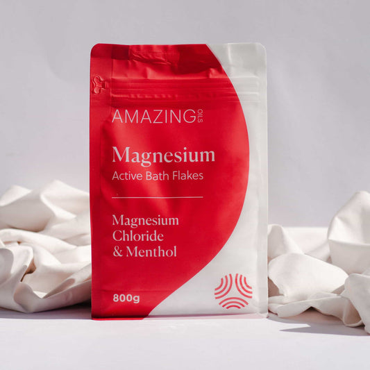 Amazing Oils Magnesium Active Bath Flakes 800g Or 2kg, Infused With Arnica, Wintergreen & Menthol