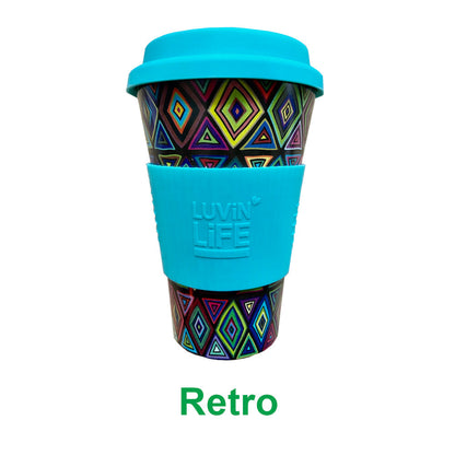 Luvin Life Bamboo Eco Travel Cup, 100% Biodegradable & BPA Free Please Choose Your Pattern