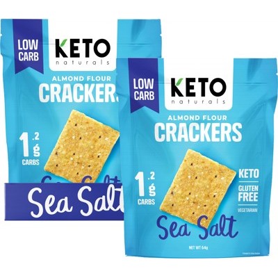 Keto Naturals Almond Flour Crackers 64g, Sea Salt Flavour