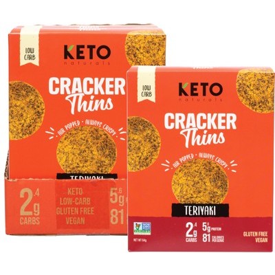 Keto Naturals Cracker Thins,64g Teriyaki Flavour