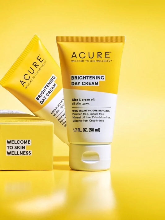 Acure Brightening Day Cream 50ml, With Cica (Centella asiatica) & Argan Oil For All Skin Types