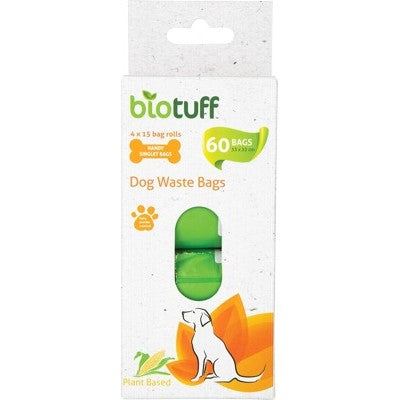 BioTuff Compostable Dog Waste Refill Bags 4 X 15 Bag Rolls