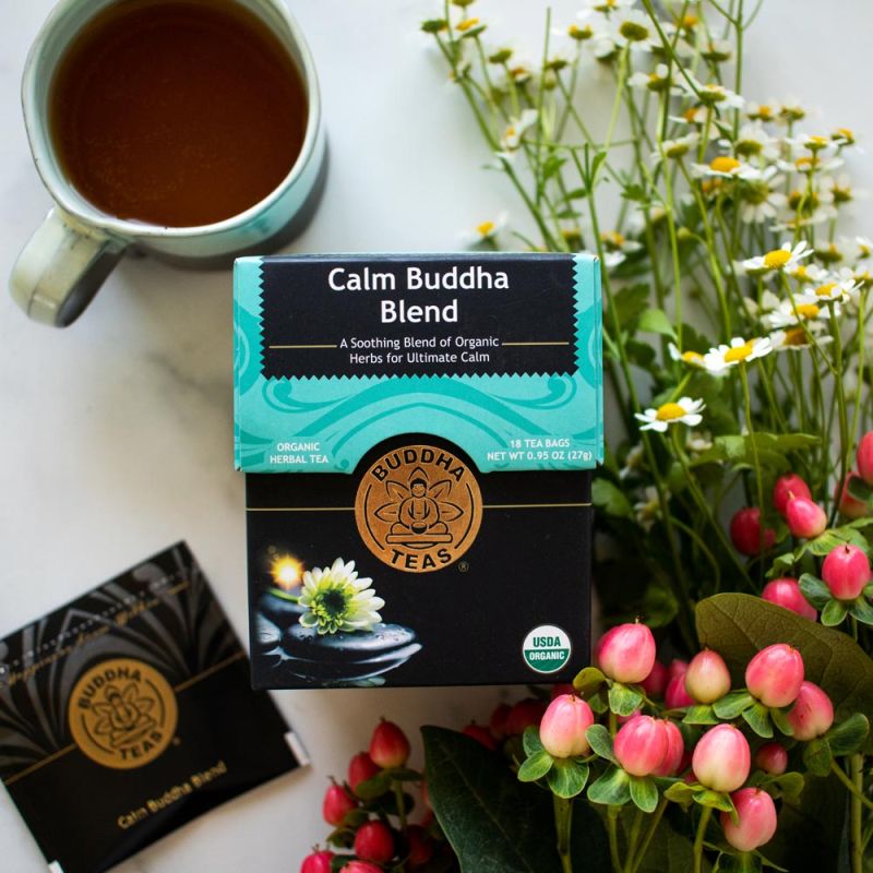 Buddha Teas Herbal Tea 18 Tea Bags, Calm Buddha Blend; Soothing For Ultimate Calm
