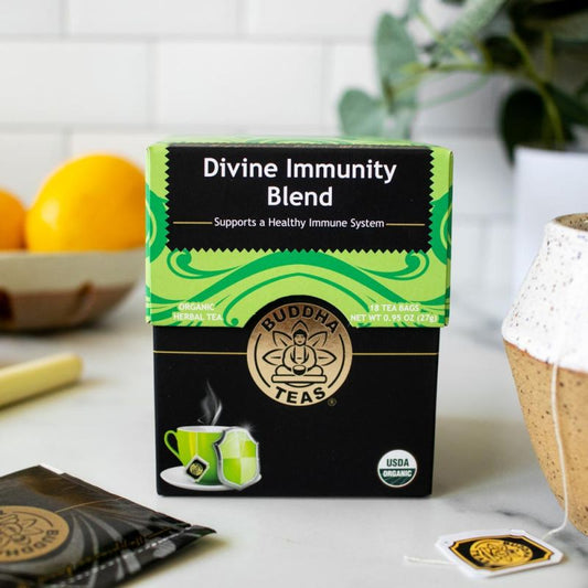 Buddha Teas Organic Herbal Tea 18 Tea Bags, Divine Immunity Blend; To Support A Healthy Immune System