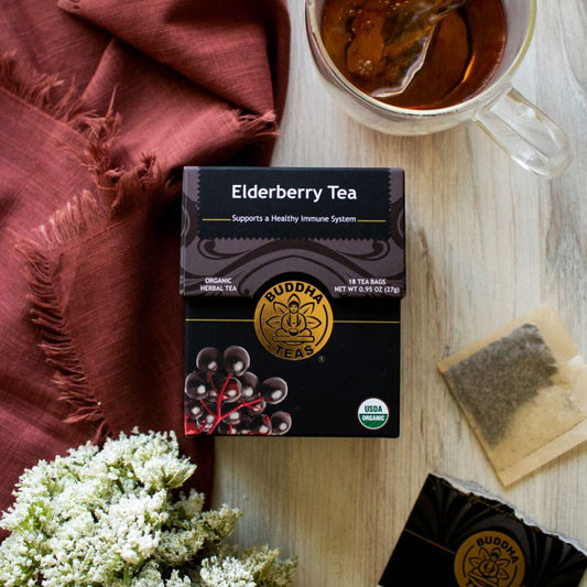 Buddha Teas Herbal Tea 18 Tea Bags, Elderberry; To Support A Healthy Immune System