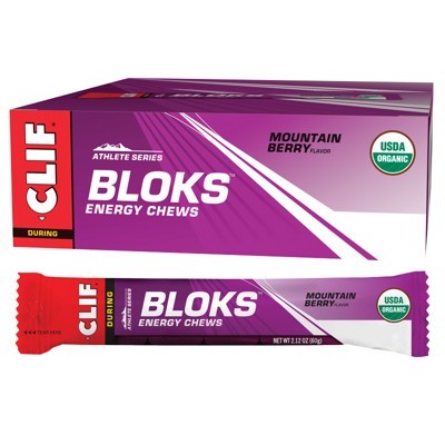 Clif Bloks Energy Chews, Mountain Berry Single Blok (60g) Or A Box Of 18 Bloks