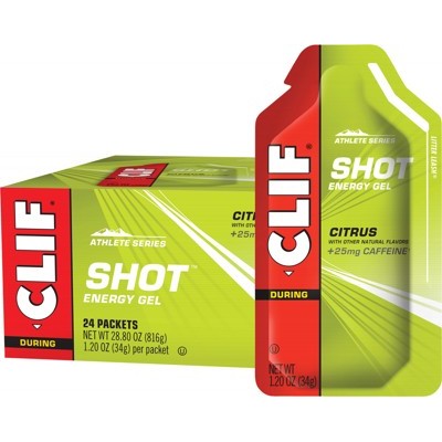 Clif Shot Energy Gel, Citrus (25mg Caffeine) Single Gel (34g) Or A Box Of 24 Gels