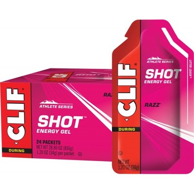 Clif Shot Energy Gel, Razz Single Gel (34g) Or A Box Of 24 Gels