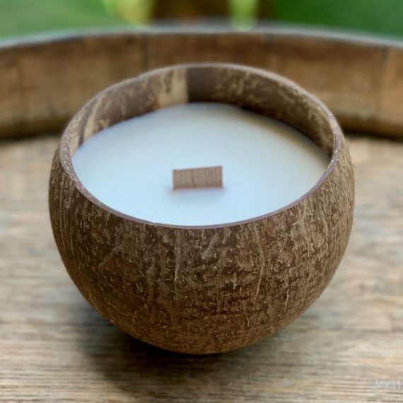 Eco Earth Coconut Soy Candle, Coconut Scent 100% Petroleum Free