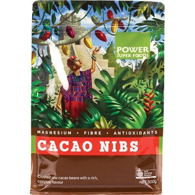 Power Super Foods Cacao Nibs "The Origin Series" 125g, 250g Or 500g Certified Organic