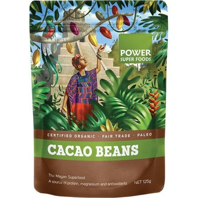 Power Super Foods Cacao Beans "The Origin Series" 125g, Certified Organic