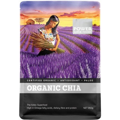 Power Super Foods Chia Seeds "The Origin Series" 200g, 450g Or 950g Certified Organic
