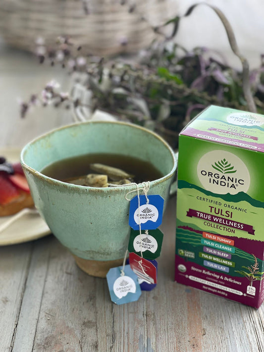 Organic India Wellness Tea Tulsi True Wellness Collection, 25 Herbal Tea Bags; Certified Organic