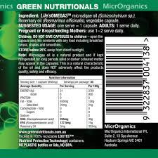 Green Nutritionals Plant Based Omega3, 30 Or 90 Capsules; Enhance Your Heart & Brain Health