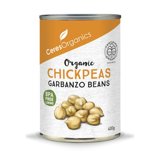 Ceres Organics Chickpeas (Garbanzo Beans) 400g, BPA Free Lining & Certified Organic