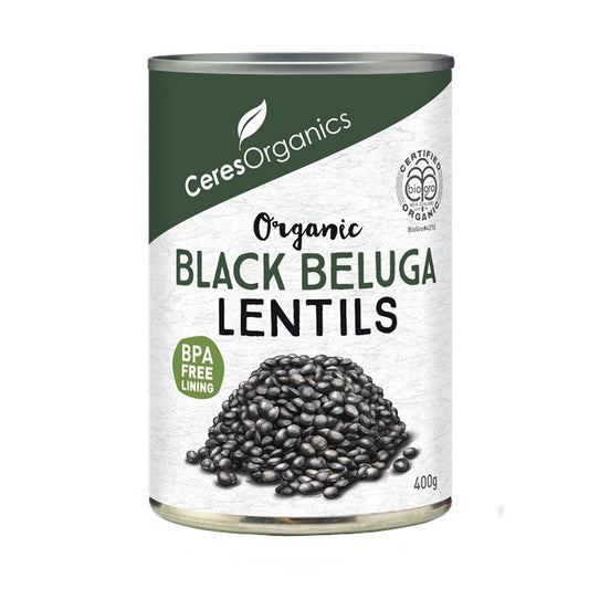 Ceres Organics Black Beluga Lentils 400g, BPA Free Lining