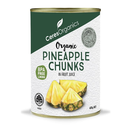 Ceres Organics Pineapple Chunks 400g, In Fruit Juice