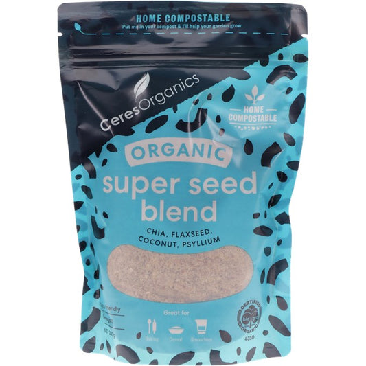 Ceres Organics Super Seed Blend 250g, Certified Organic Chia, Flaxseed, Coconut & Psyllium