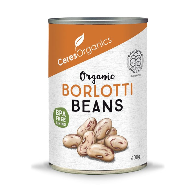 Ceres Organics Borlotti Beans 400g, Certified Organic & BPA Free Lining