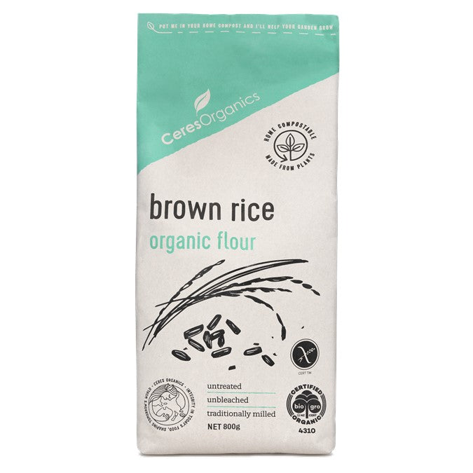 Ceres Organics Brown Rice Flour 800g, Unbleached