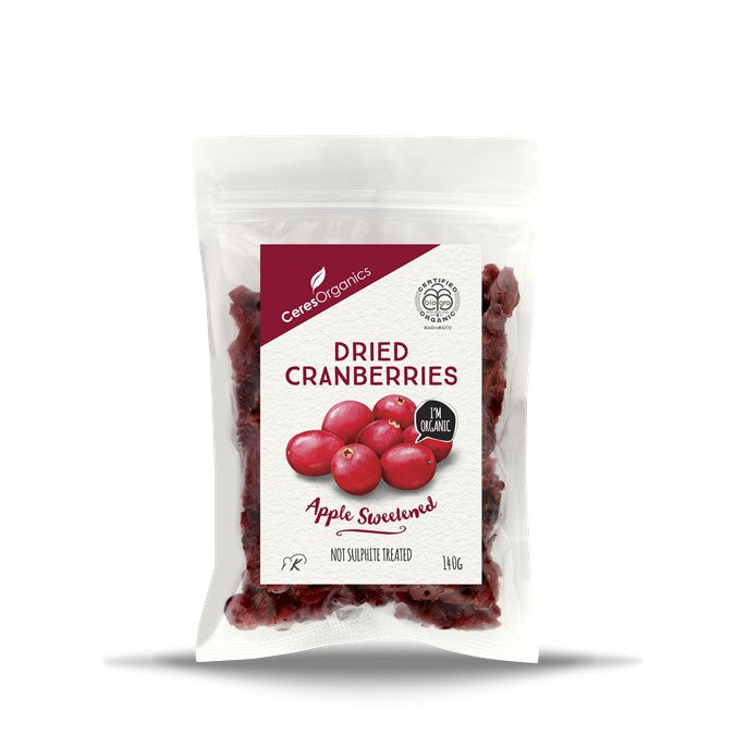 Ceres Organics Dried Cranberries, 140g Apple Sweetened